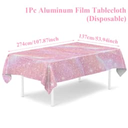 Purple Laser Disposale Tablecloth Happy Birthday Party Decoration Wedding Party Aluminum Film Table Cover Baby Shower Supplies