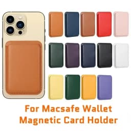 For Magsafe Magnetic Leather Wallet Case For iPhone 17 16 15 14 13 12 11 8 Samsung Huawei Card Holder with Magnet Covers