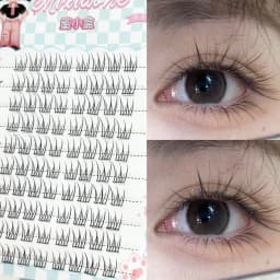 Mixiaohe Glueless Eyelashes 48 Clusters 10-13mm C Curl Natural Fluffy Segmented Lashes for Beginners