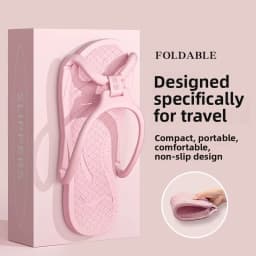 Foldable Travel Slippers Unisex EVA Flip Flops Hotel Non Slip Bathroom Indoor Outdoor Portable Lightweight Comfortable