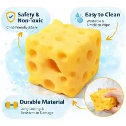 Simulate Cheese Squeeze Toy Slow Rebound Pinching Office Decompression Slow Rebound Cheese Pinching Ornament Relax Decompress