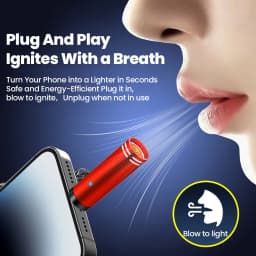 Mini Type C Mobile Phone Cigarette Lighter Air Blowing Cigarette Lighter Outdoor Safety USB C Lighter Adapter For iPhone 17 Pro