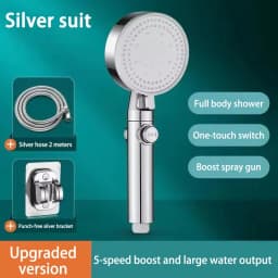Shower Head 5 Modes Water Saving Adjustable High Pressure Showerhead Handheld Spray Hangable Bathroom Accessories 2026