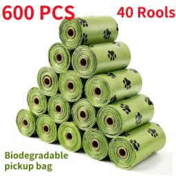 30/600 Pcs Dog Poop Bags for dog Large Cat Waste Bags Doggie Outdoor Home Clean Refill Garbage Bag Pet Supplies 15 Bags/ Roll