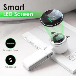 Mini High-speed Handheld Fan Usb Charging Digital Display Portable Desktop Folding Hanging Camping Violent Turbo Fan