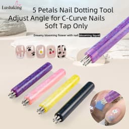 DIY Nail Art 5-Petal Dotting Tool Flower Creator 1.8mm Fine Tip Rhinestone Pickers Glitter Handle Manicure Nail Tools Brushes