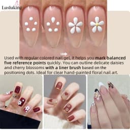 DIY Nail Art 5-Petal Dotting Tool Flower Creator 1.8mm Fine Tip Rhinestone Pickers Glitter Handle Manicure Nail Tools Brushes