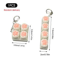 Silicone Cat Paw Keychain Stress Relief Toy for Keyboard Lovers Portable Fidget Keyring Gifts Press Button Anxiety Relief