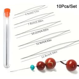 A Box Of 10 Open Needles Two Of Each Of Five Sizes Open Needles Beading Needles DIY Handmade Beading Tool Jewelry Accessories