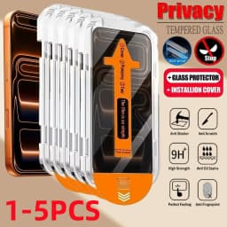  1-5PCS Dust Free Installation Privacy Tempered Glass For iPhone17 16 15 14 13 12 11 Pro Max XR XS Anti-spy Screen Protector