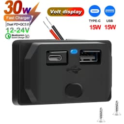 Car Charger Socket Adapter with Switch 2/4 Ports 12V 24V PD QC3.0 Charging Splitter Outlet for Bus RV ATV Truck Boat