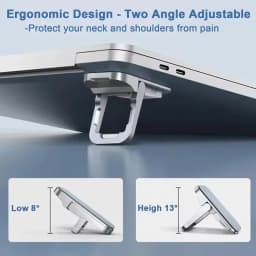 2PCS Mini Foldable Laptop Stand Portable Computer Keyboard Riser with 2 Adjustable Angles Self-Adhesive Invisible Notebook Stand