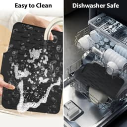 Kitchen Silicone Drain Mat with Built-in Drainage Design, Easy to Clean, Suitable for Countertops, Sinks, Refrigerators