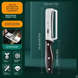 Stainless steel peeler with wooden handle for peeling and slicing fruits and vegetables | Durable and smooth operation