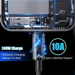0.25/1/1.5/2M USB C Fast Charging Data Cable With LED Digital Display USB To Type C Quick Charge Data Cords For iPhone Xiaomi 17