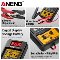 Relay Detector 11-25V ANENG RT01 Digital Universal 4/5 Pins Car Battery Vehicle Detection Digital Display Voltage Battery Tester