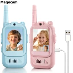 Magecam Video Walkie Talkies for Kids 2 Pack Rechargeable Intercom Walkie-talkie 2 Screen One-Click Call Child Video Intercom