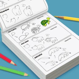 Kids Step-by-Step Drawing Book - Learn How to Draw Everything Easy Tutorial for Children, Creative Gift