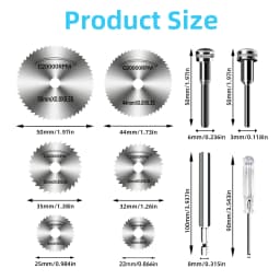 High-Speed Steel Saw Blades 10PCS, 1/4" Hex Shank Universal Fit for Grinders, Metal/Wood/Plastic Cutting Discs, Durable Rotary T