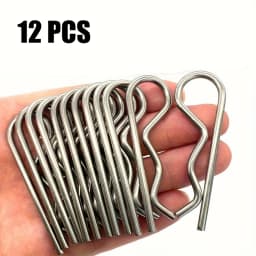 12PCS, 304 Stainless Steel Stool Nail R-Clip, Anti-Corrosion and Rust Proof, Industrial Fixed Trailer Locking System Accessories