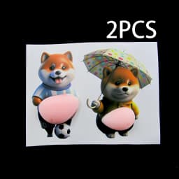3D Shiba Inu Stickers – Cute Orange Apparel Shiba Inu Stickers, 3D Cute Chubby Shiba Inu (Design), Silicone Self-Adhesive