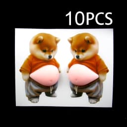 3D Shiba Inu Stickers – Cute Orange Apparel Shiba Inu Stickers, 3D Cute Chubby Shiba Inu (Design), Silicone Self-Adhesive