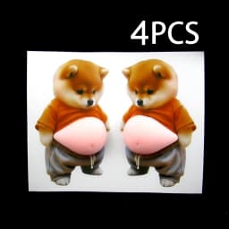 3D Shiba Inu Stickers – Cute Orange Apparel Shiba Inu Stickers, 3D Cute Chubby Shiba Inu (Design), Silicone Self-Adhesive