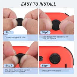 Joycon Joystick Replacement Cap for Switch/Switch Lite/Switch OLED Premium Thumb Grip Non-Slip Silicone Protective Cover - Black