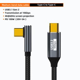 5A 100W USB C 3 Gen2 10Gbps Cable Type C to C 4k 60Hz Video Cable QC4.0 3.0 Fast Charging Cable For MacBook Pro Samsung Xiaomi
