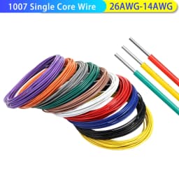 2~50m  1007 Tinned Copper LED Cable 26 24 22 20 18 16 14 AWG Solid Line PVC Insulation Tinned Plating Single Core Wire Line