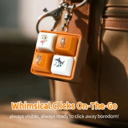 Tralalala Wooden Man Keychain, 4-Button Fidget Clicker Toy, Cute Meme & Anime Inspired Accessory, Fun Gift for Friends & Fans