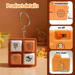 Tralalala Wooden Man Keychain, 4-Button Fidget Clicker Toy, Cute Meme & Anime Inspired Accessory, Fun Gift for Friends & Fans