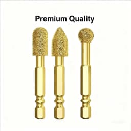 3pcs Diamond Grinding Head Tile Rotary File Polishing Head for Iron, Stainless Steel, Ceramic, Tile, Fits Drill