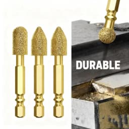 3pcs Diamond Grinding Head Tile Rotary File Polishing Head for Iron, Stainless Steel, Ceramic, Tile, Fits Drill