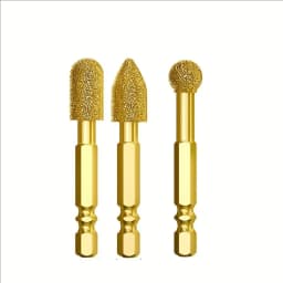 3pcs Diamond Grinding Head Tile Rotary File Polishing Head for Iron, Stainless Steel, Ceramic, Tile, Fits Drill