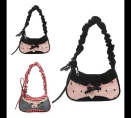 Fashion Grid Women Bag Lace Ribbon Stretchable Shoulder Strap Single Shoulder Underarm Bag Daily Commuting Student Handbag