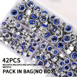 Anti-Loosening Hex Nuts M3-M10 40/42/200/220pcs Non-Slip Locking Fasteners for Industrial Construction Electronics Automotive