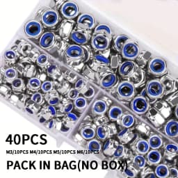 Anti-Loosening Hex Nuts M3-M10 40/42/200/220pcs Non-Slip Locking Fasteners for Industrial Construction Electronics Automotive