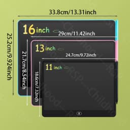 11/13/16 Inch Kids Chalkboard LCD Writing Board Tablet Drawing Painting Educational Toy for Children Aged 3-8 Years Boys Girls