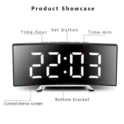Latest Digital Clock LED Alarm Clock Bedroom Electronic Desktop Clock With Temperature Display Adjustable Brightness 12/24 Hours