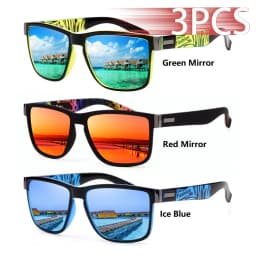 3PCS Fashion Classic Square UV400 Sunglasses Men Women Driving Fishing Colorful Trendy Lightweight Outdoor Goggles