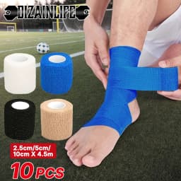 10pcs Elastic Self-Adhesive Athletic Tape Bandage 2.5/5/10cm Non-Woven Universal Fit for Sports Foot Support Joint Protection