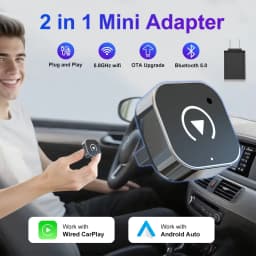 2026 NEWEST Wireless CarPlay Adapter 2-in-1 Wired to Wireless Dongle for Apple & Android Plug and Play Universal Car Accessory