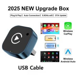 2026 NEWEST Wireless CarPlay Adapter 2-in-1 Wired to Wireless Dongle for Apple & Android Plug and Play Universal Car Accessory