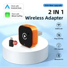 2026 NEWEST Wireless CarPlay Adapter 2-in-1 Wired to Wireless Dongle for Apple & Android Plug and Play Universal Car Accessory