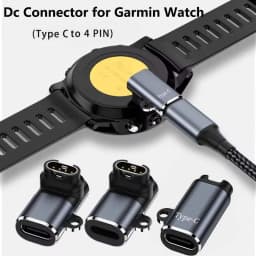 Type C IOS USB to 4pin Charger Adapter Connector for Garmin Fenix 7/6/5/7X/6X/5X/ Venu 2 Plus Watch Charging Converter