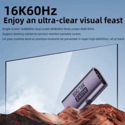 USB4 80Gbps USB C Female to Female Adapter Coupler 240W PD Fast Charging 8K@60Hz Type C Extender Converter for MacBook iPad Pro