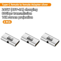 USB4 80Gbps USB C Female to Female Adapter Coupler 240W PD Fast Charging 8K@60Hz Type C Extender Converter for MacBook iPad Pro