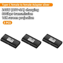 USB4 80Gbps USB C Female to Female Adapter Coupler 240W PD Fast Charging 8K@60Hz Type C Extender Converter for MacBook iPad Pro