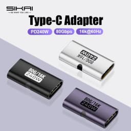 USB4 80Gbps USB C Female to Female Adapter Coupler 240W PD Fast Charging 8K@60Hz Type C Extender Converter for MacBook iPad Pro